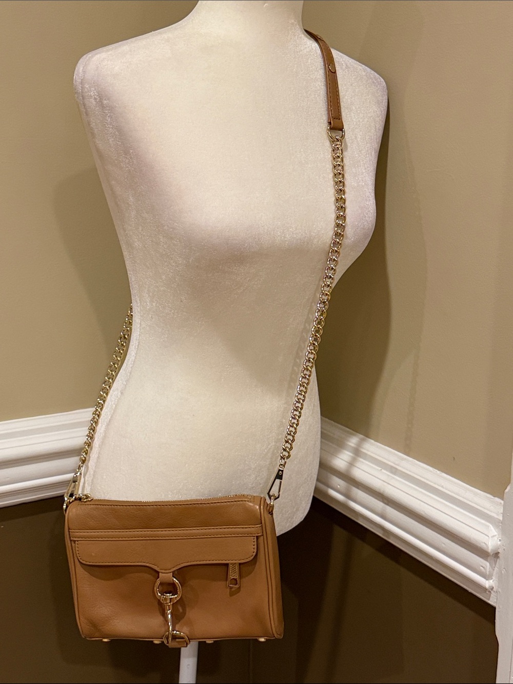 Rebecca Minkoff MAC Leather Crossbody with Gold Chain
